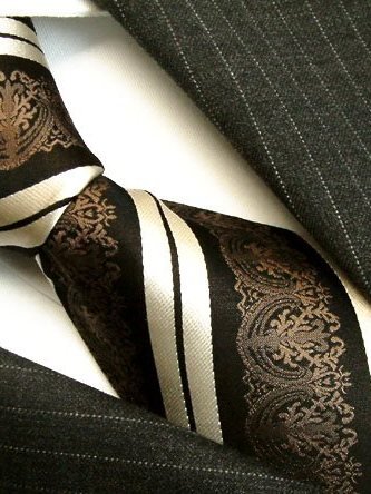 Seidenkrawatte braun mit Paisleymuster, Artikel 1006