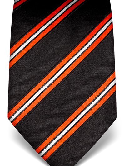 Seidenkrawatte orange mit Streifenmuster, Artikel 1766